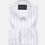 Gavin White Pencil Stripe Cotton Shirt - John Ellies