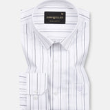 Gavin White Pencil Stripe Cotton Shirt - John Ellies