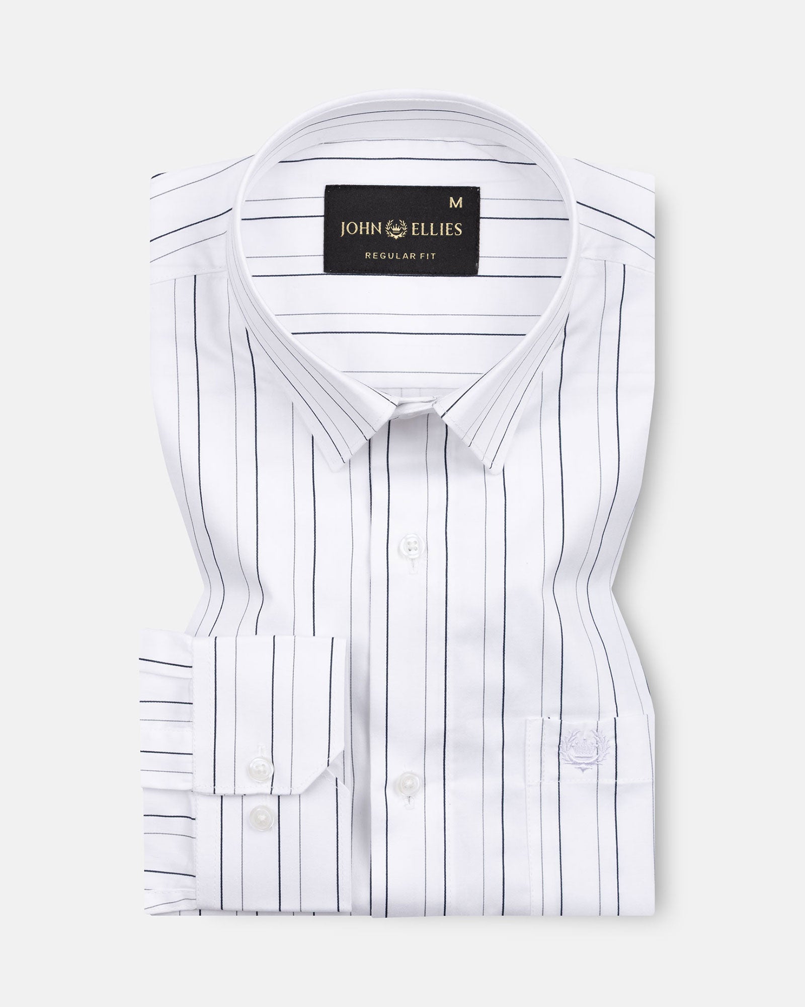 Gavin White Pencil Stripe Cotton Shirt - John Ellies