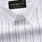 Gavin White Pencil Stripe Cotton Shirt - John Ellies