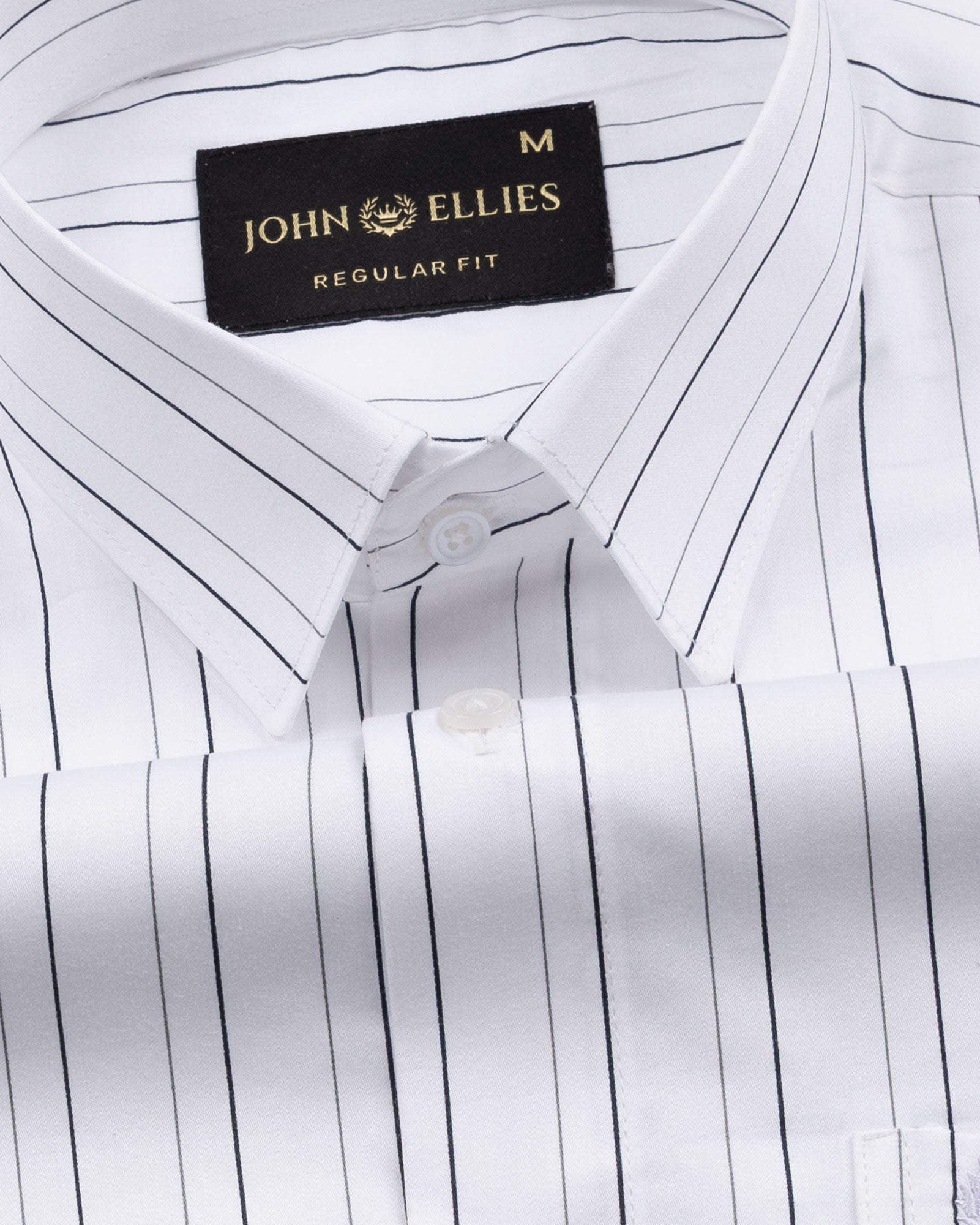 Gavin White Pencil Stripe Cotton Shirt - John Ellies