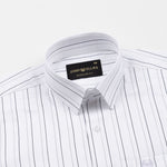 Gavin White Pencil Stripe Cotton Shirt - John Ellies