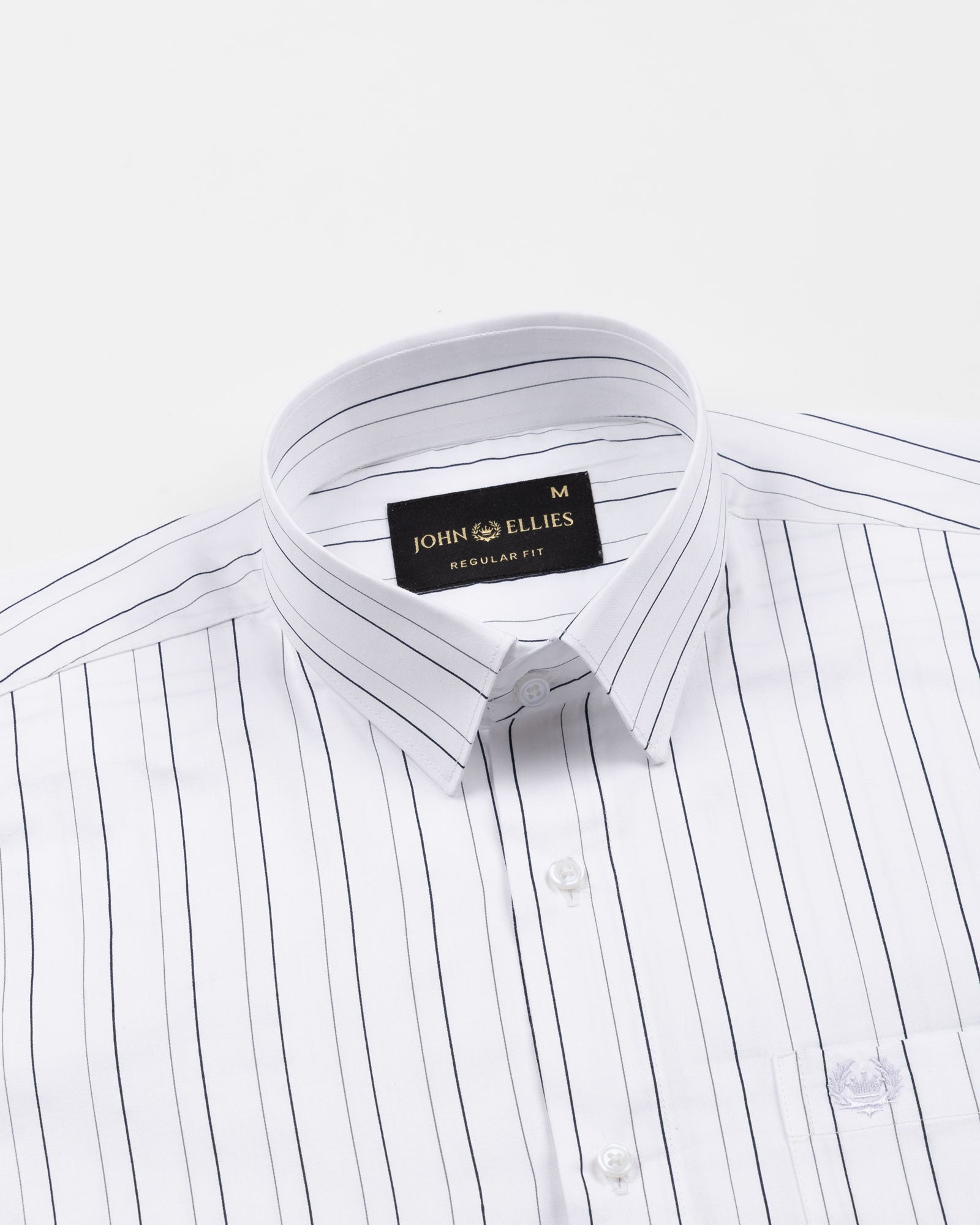 Gavin White Pencil Stripe Cotton Shirt - John Ellies