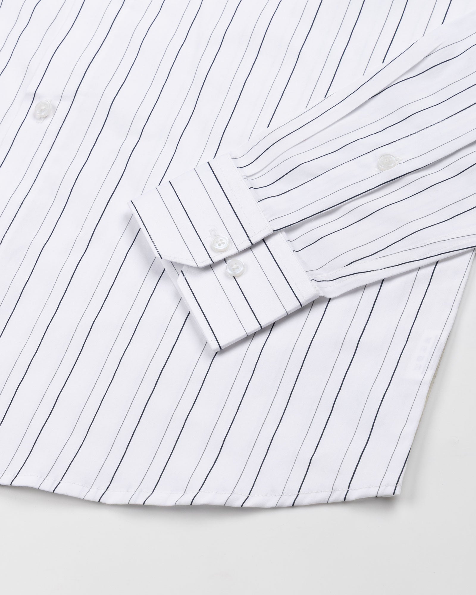 Gavin White Pencil Stripe Cotton Shirt - John Ellies