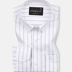 Gavin White Stripe Cotton Shirt - John Ellies