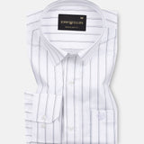 Gavin White Stripe Cotton Shirt - John Ellies