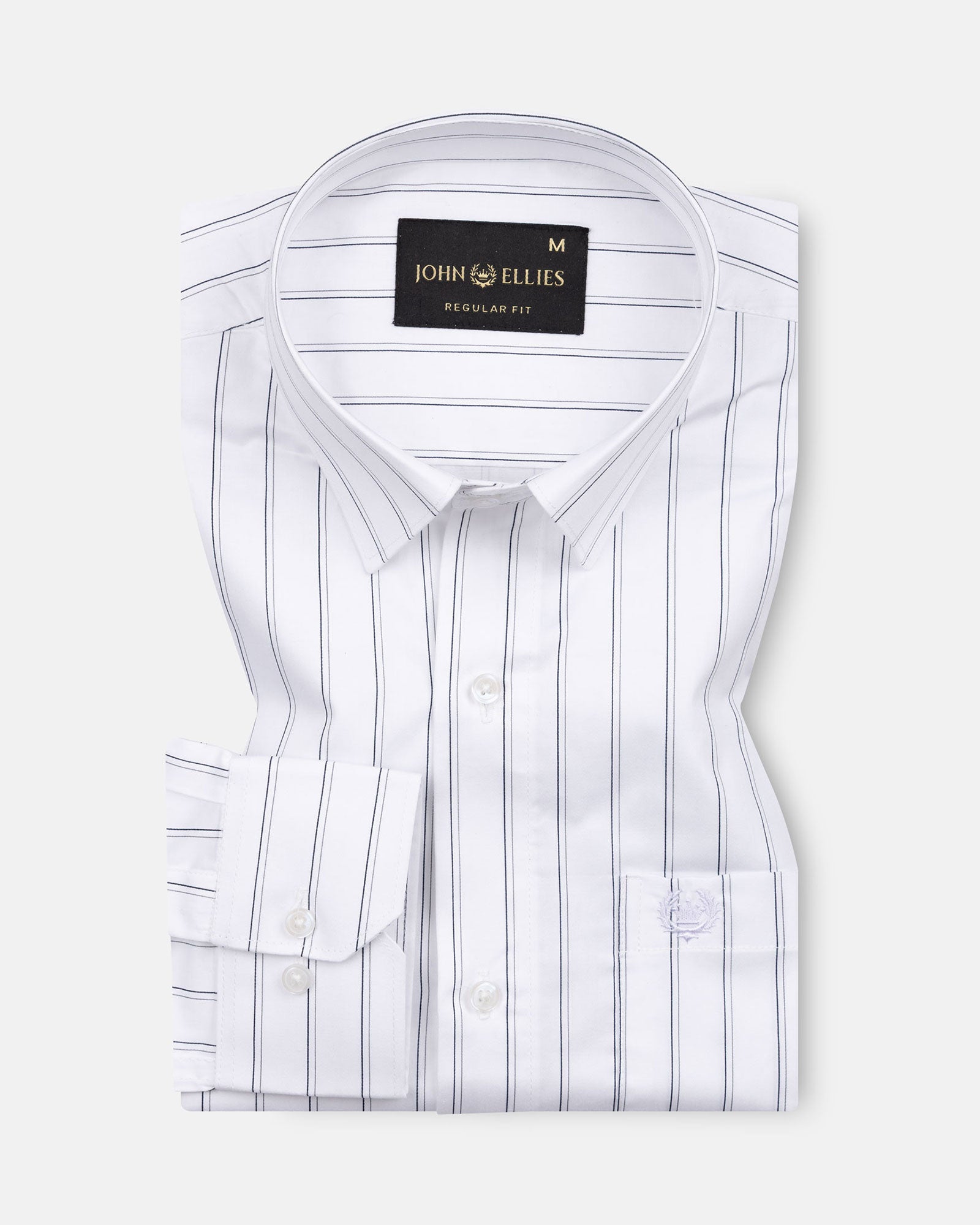 Gavin White Stripe Cotton Shirt - John Ellies