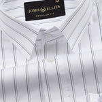 Gavin White Stripe Cotton Shirt - John Ellies