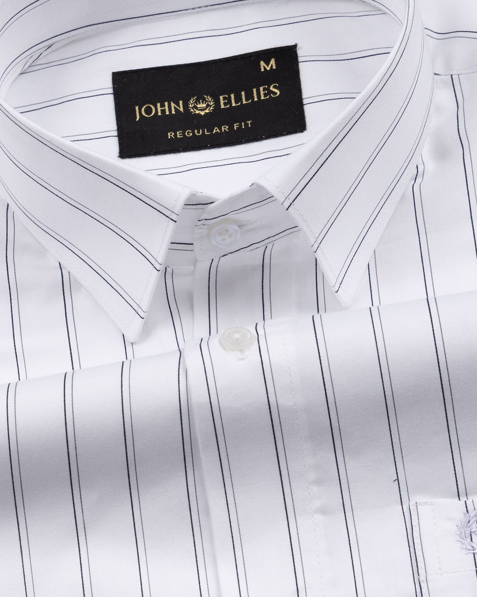 Gavin White Stripe Cotton Shirt - John Ellies