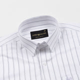 Gavin White Stripe Cotton Shirt - John Ellies
