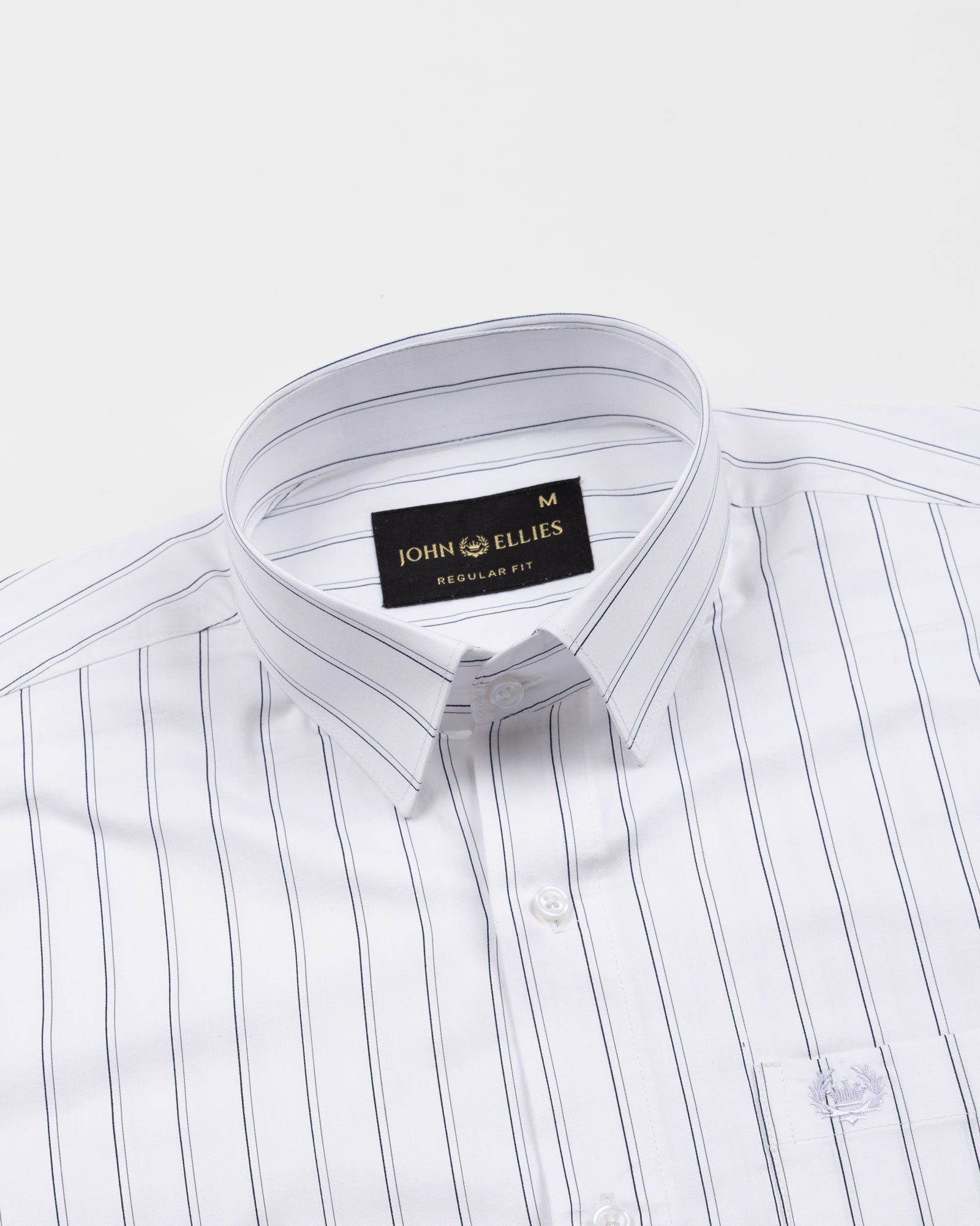 Gavin White Stripe Cotton Shirt - John Ellies