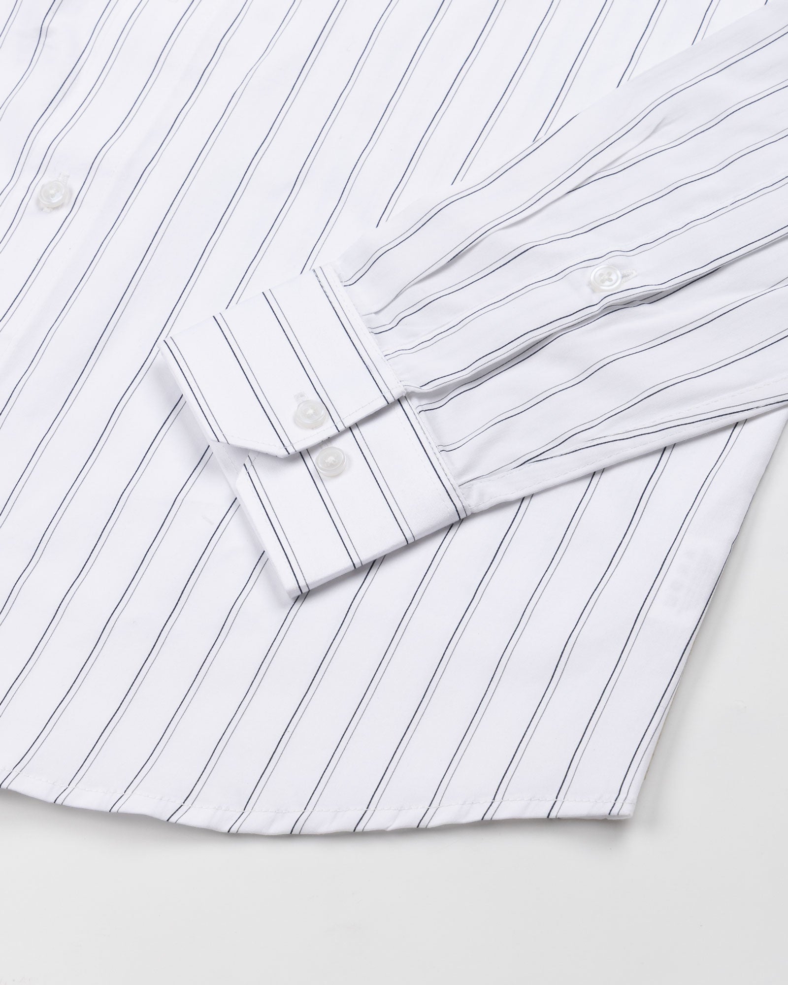 Gavin White Stripe Cotton Shirt - John Ellies