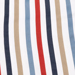 Clemence Multicolor White Cuff Collar Cotton Stripes Shirt - John Ellies
