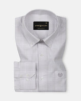 Voltra Silver Check Button Down Cotton Shirt