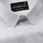 Voltra Silver Check Button Down Cotton Shirt - John Ellies