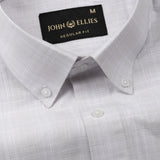 Voltra Silver Check Button Down Cotton Shirt - John Ellies