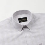 Voltra Silver Check Button Down Cotton Shirt - John Ellies