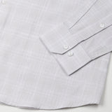 Voltra Silver Check Button Down Cotton Shirt - John Ellies