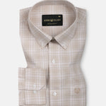 Voltra Brown Check Button Down Cotton Shirt - John Ellies