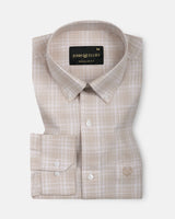 Voltra Brown Check Button Down Cotton Shirt