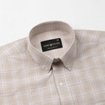 Voltra Brown Check Button Down Cotton Shirt - John Ellies