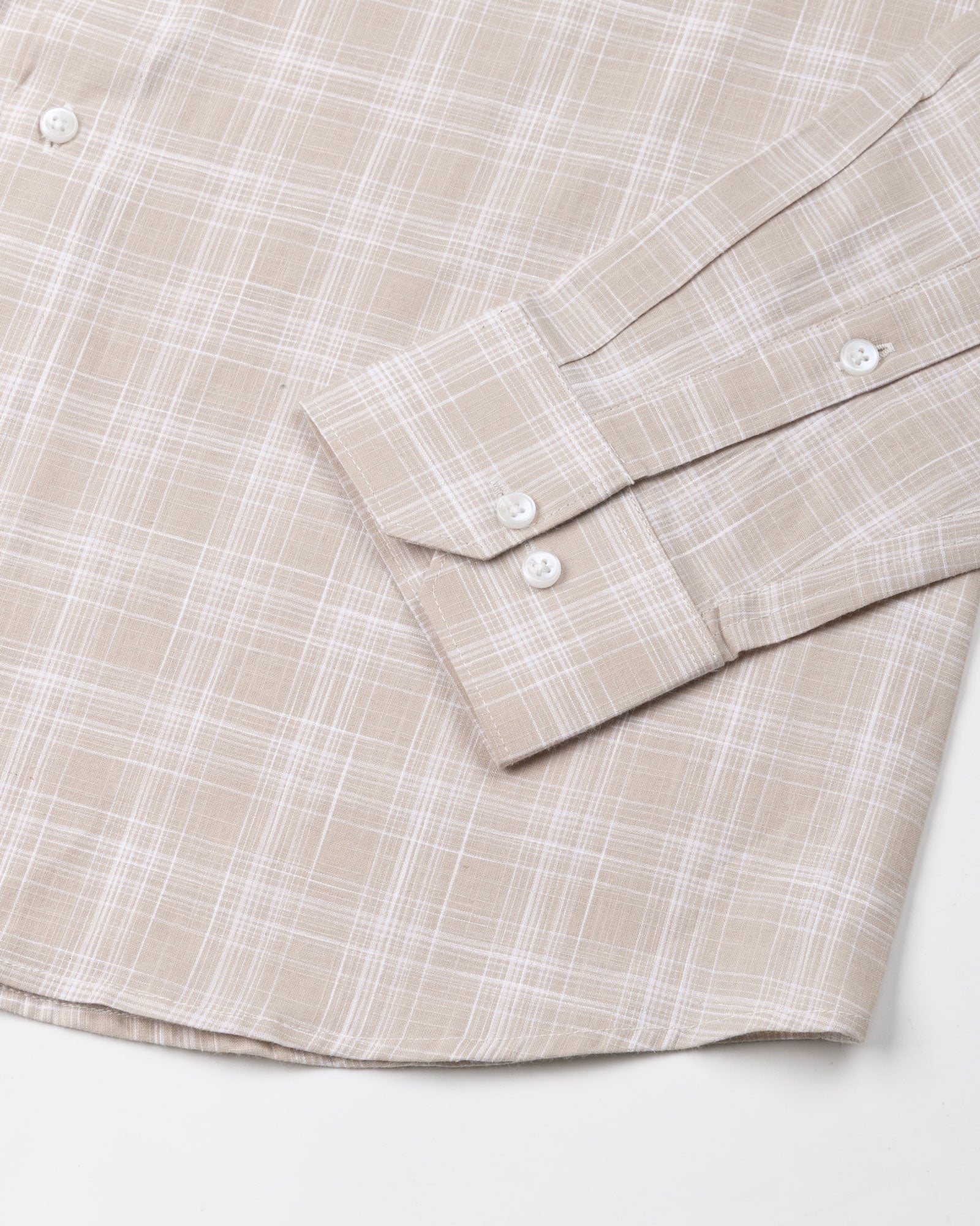 Voltra Brown Check Button Down Cotton Shirt - John Ellies