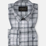 Stalwin Grey Check Button Down Linen Shirt - John Ellies