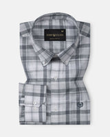 Stalwin Grey Check Button Down Linen Shirt