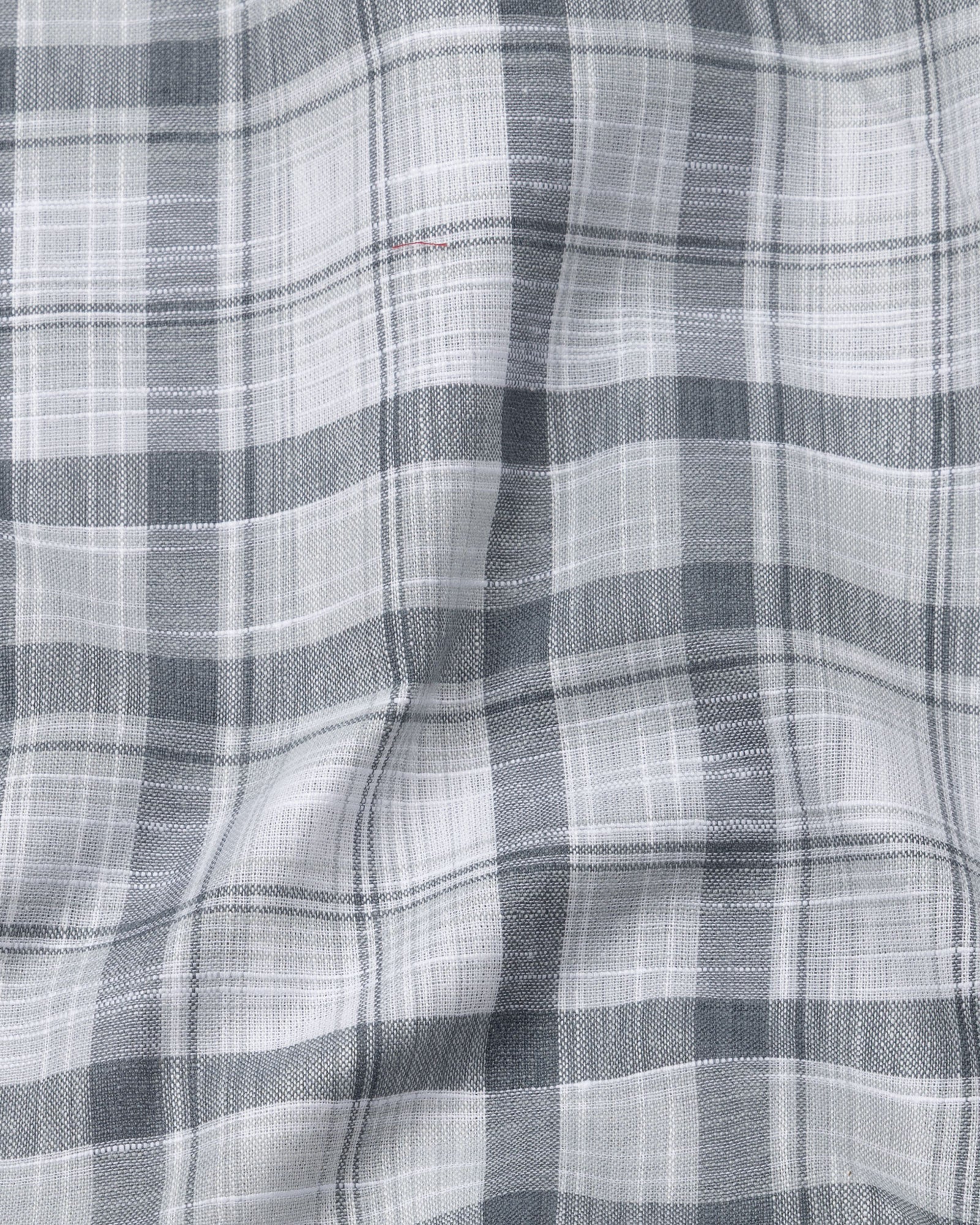 Stalwin Grey Check Button Down Linen Shirt - John Ellies