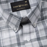 Stalwin Grey Check Button Down Linen Shirt - John Ellies