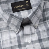 Stalwin Grey Check Button Down Linen Shirt - John Ellies