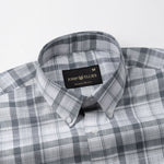Stalwin Grey Check Button Down Linen Shirt - John Ellies