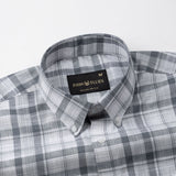 Stalwin Grey Check Button Down Linen Shirt - John Ellies