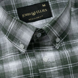 Stalwin Green Check Button Down Linen Shirt - John Ellies