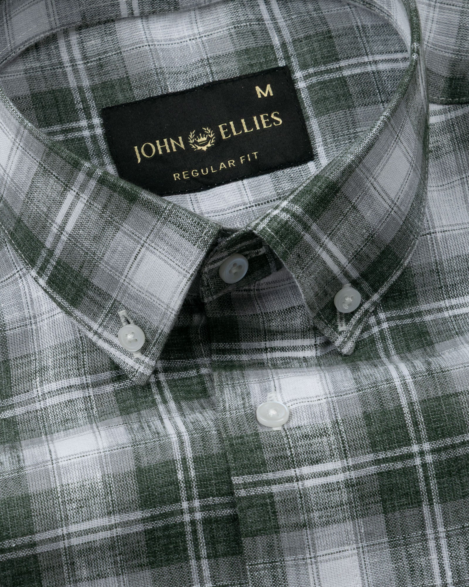 Stalwin Green Check Button Down Linen Shirt - John Ellies