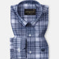Orscub Navy Blue Check Linen Shirt - John Ellies