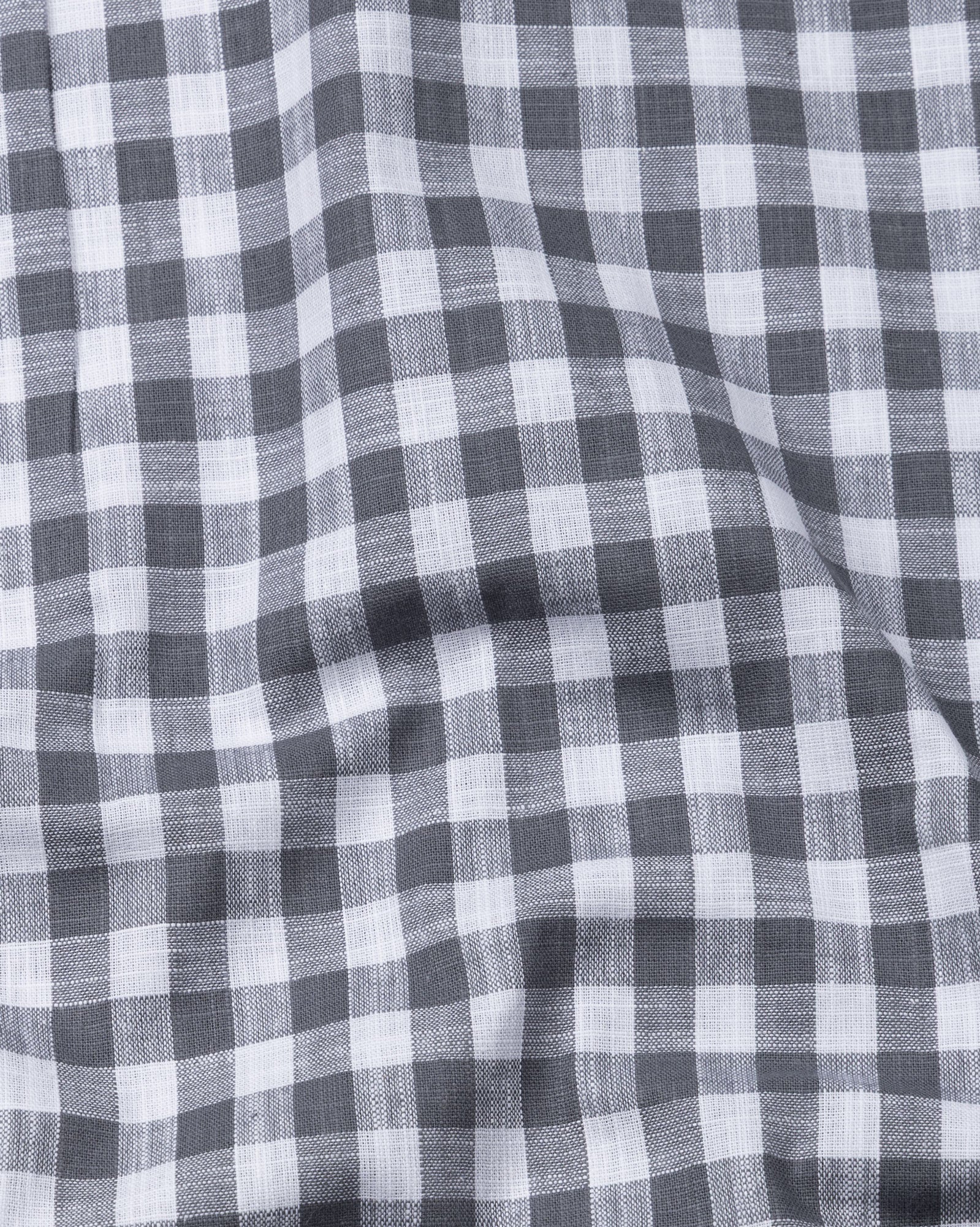 Allerow Grey Check Linen Shirt - John Ellies