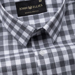 Allerow Grey Check Linen Shirt - John Ellies