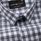 Allerow Grey Check Linen Shirt - John Ellies