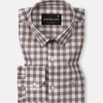 Allerow Brown Check Linen Shirt - John Ellies