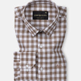 Allerow Brown Check Linen Shirt - John Ellies