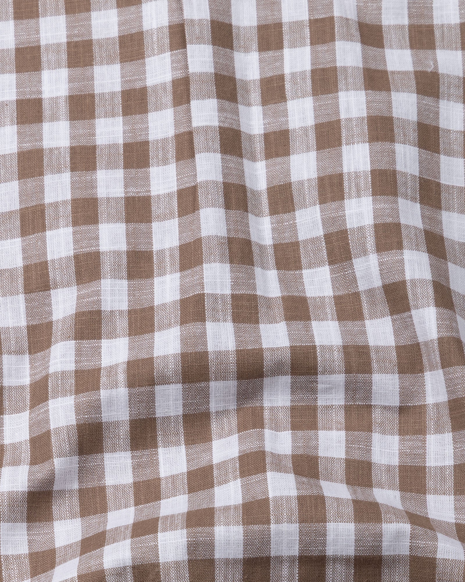 Allerow Brown Check Linen Shirt - John Ellies