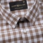 Allerow Brown Check Linen Shirt - John Ellies