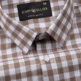 Allerow Brown Check Linen Shirt - John Ellies
