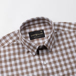 Allerow Brown Check Linen Shirt - John Ellies