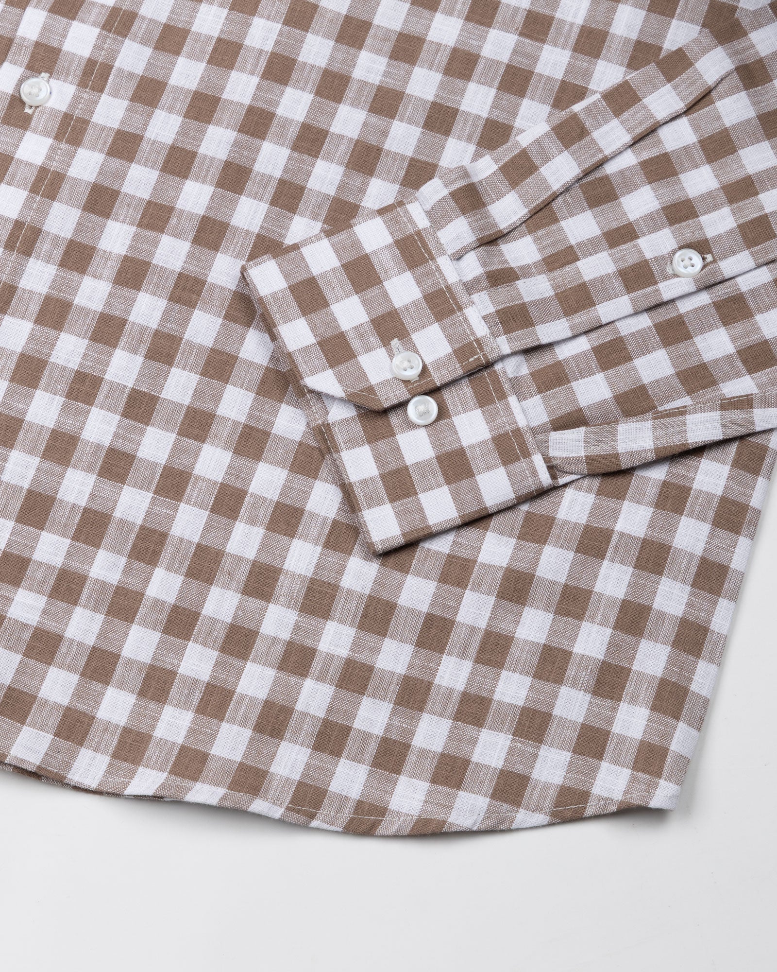 Allerow Brown Check Linen Shirt - John Ellies