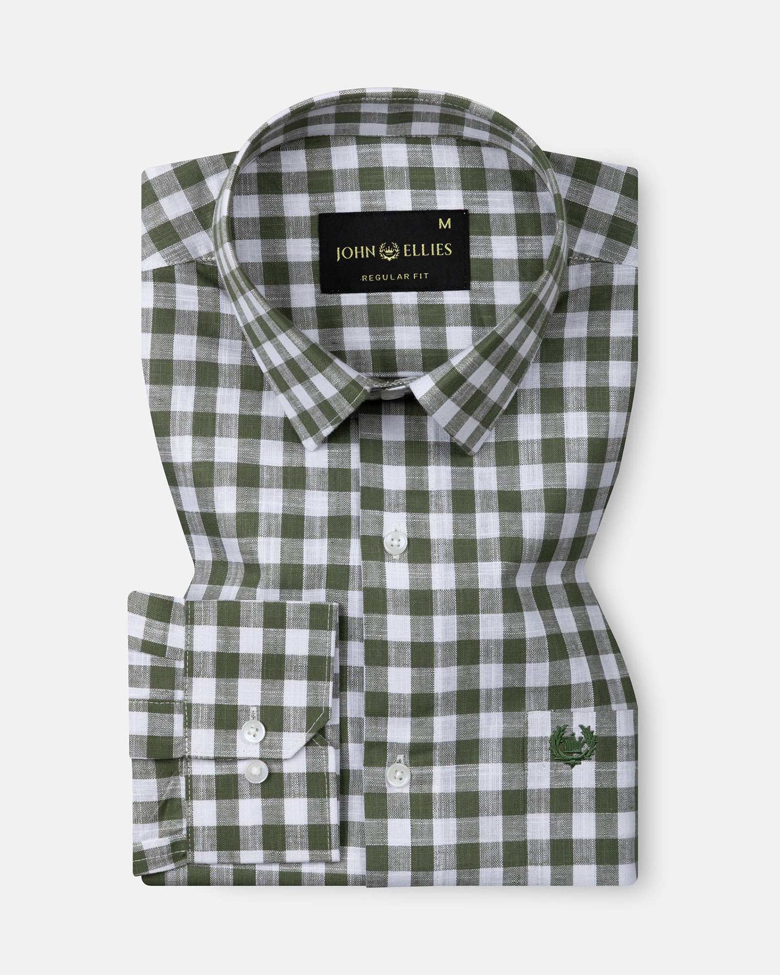 Allerow Green Check Linen Shirt - John Ellies