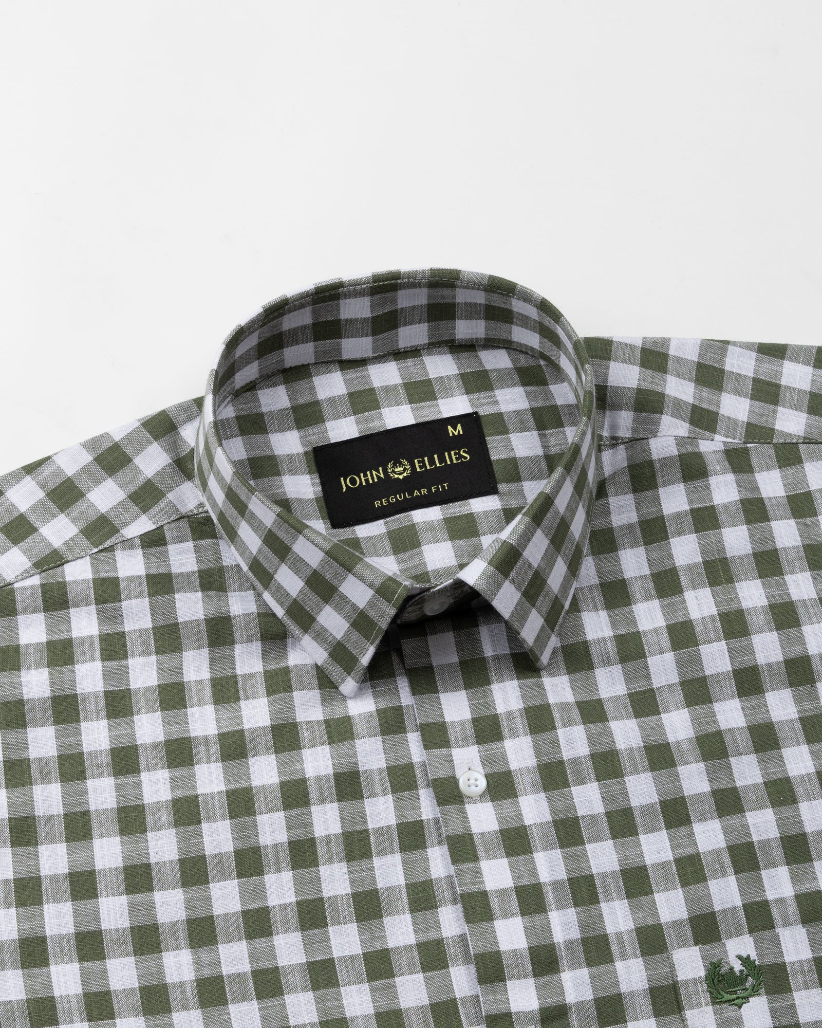 Allerow Green Check Linen Shirt - John Ellies