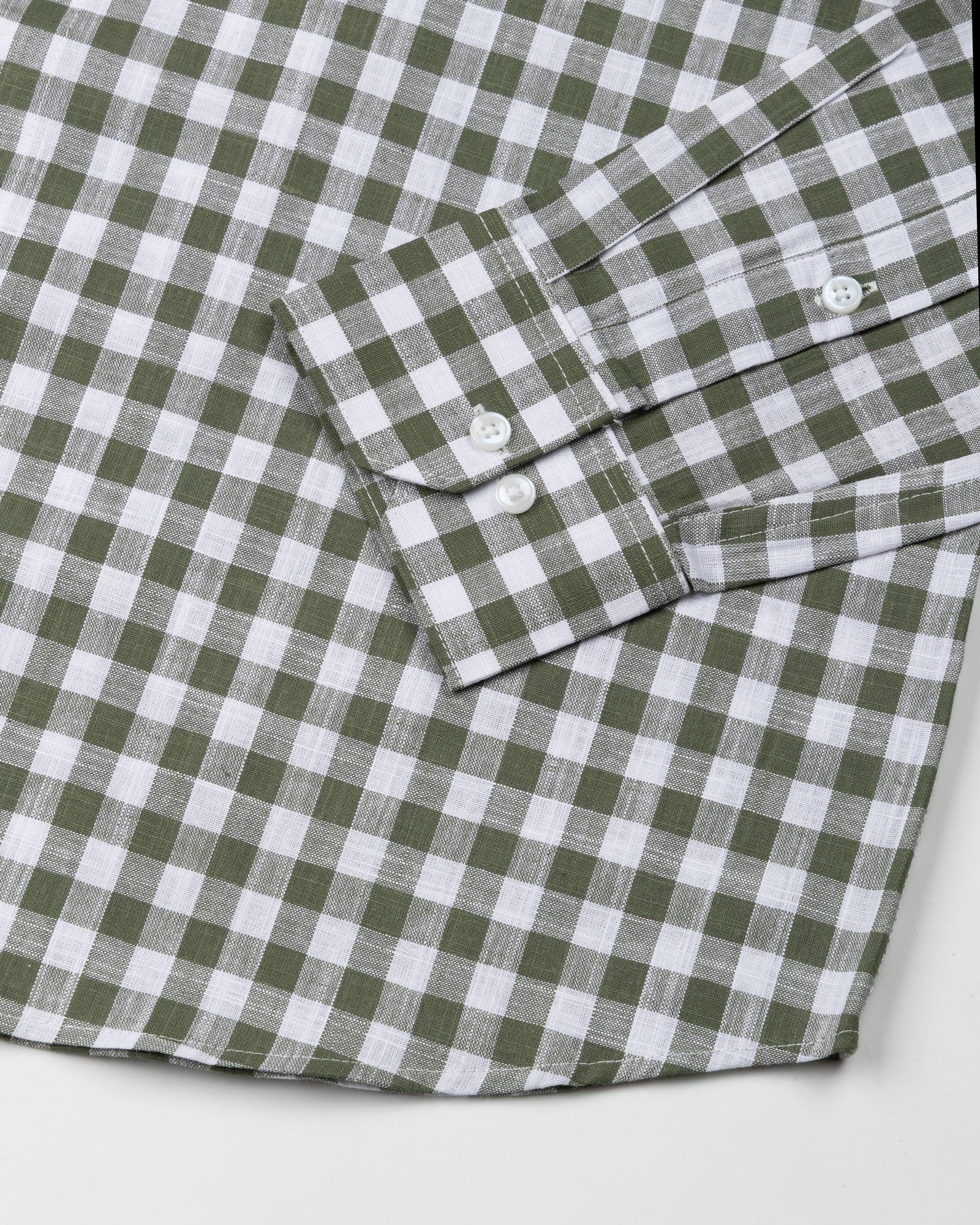 Allerow Green Check Linen Shirt - John Ellies