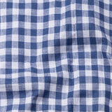Allerow Navy Blue Check Linen Shirt - John Ellies